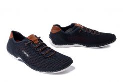 RIEKER 07555-14 blue, półbuty męskie. Niebieskie półbuty męskie Rieker, bez wzorów, bez obcasa, bez zapięcia. Za 359.90 zł.