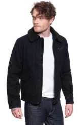 KURTKA OCIEPLANA LEE 191J WOOL JACKET BLACK L86FLB01 112122652. Czarne kurtki męskie Lee, na jesień, l, bez wzorów, z futra, eleganckie, bez kaptura. Za 359.99 zł.