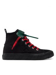 Off-White Trampki Mid Top Vulcanized Canvas IA119S22LEA0011010 Czarny. Czarne trampki męskie OFF-WHITE, bez wzorów, z materiału, bez zapięcia. Za 1,419.00 zł.