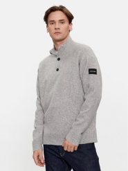 Calvin Klein Sweter K10K111960 Szary Regular Fit. Szare swetry męskie Calvin Klein, l, bez wzorów, z syntetyku, bez kołnierzyka, bez ramiączek. Za 389.99 zł.
