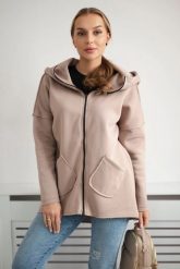 Bluza ocieplana z dłuższym tyłem i kieszeniami ciemno beżowa. Brązowe bluzy damskie KESI, l, bez wzorów, z bawełny, bez ramiączek, bez kaptura. Za 198.65 zł.