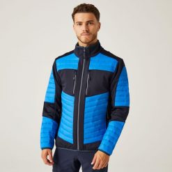 Kurtka robocza hybrydowa unisex E-Volve. Niebieskie kurtki męskie Regatta, xs, bez wzorów, z tkaniny, bez kaptura. Za 225.10 zł.