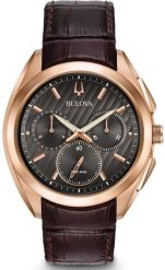 Zegarek męski Bulova 97A124 brązowy. Brązowe zegarki męskie Bulova, bez wzorów. Za 3,830.00 zł.