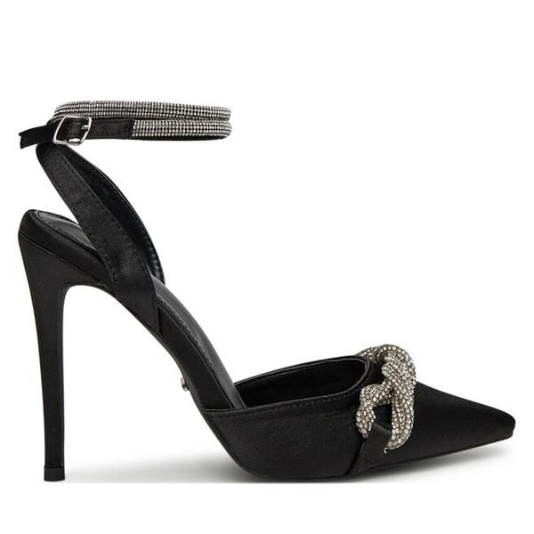 Szpilki DeeZee. Czarne szpilki damskie DeeZee, bez wzorów, bez obcasa, na szpilce, bez zapięcia. Za 159.99 zł.