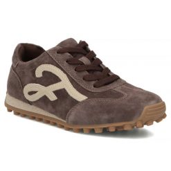 Skórzane półbuty damskie sneakersy zamszowe brązowe Filippo DP7961. Brązowe półbuty damskie Filippo, bez wzorów, ze skóry, sportowe, bez obcasa, bez zapięcia. Za 209.99 zł.