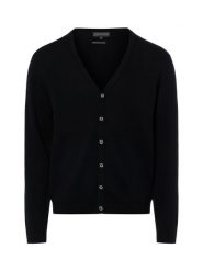 Finshley & Harding Męski kardigan z zawartością kaszmiru Mężczyźni Bawełna czarny jednolity, L. Czarne swetry męskie Finshley & Harding, l, bez wzorów, z bawełny, bez kołnierzyka, bez ramiączek. Za 349.95 zł.