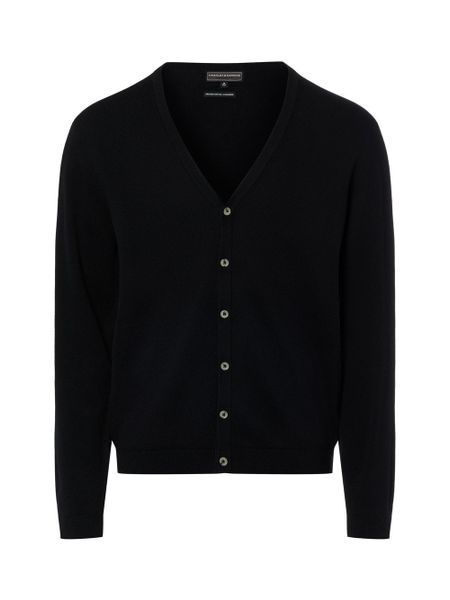 Finshley & Harding Męski kardigan z zawartością kaszmiru Mężczyźni Bawełna czarny jednolity, L. Czarne swetry męskie Finshley & Harding, l, bez wzorów, z bawełny, bez kołnierzyka, bez ramiączek. Za 349.95 zł.