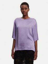 ViCOLO Bluzka TD0013 Fioletowy Relaxed Fit. Fioletowe bluzki damskie ViCOLO, m, bez wzorów, z wiskozy, bez kołnierzyka, bez ramiączek. Za 119.99 zł.