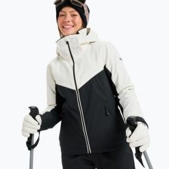 Kurtka snowboardowa damska ROXY Free Jet Block. Czarne kurtki sportowe damskie Roxy, na zimę, l, bez wzorów, z materiału, bez ramiączek, bez kaptura, snowboardowy. Za 749.99 zł.