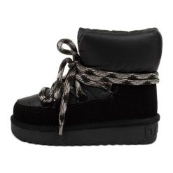 Buty D.Franklin DFSH375003-BLAC czarne. Czarne śniegowce damskie z materiału, przed kolano, bez zapięcia. Za 692.27 zł.