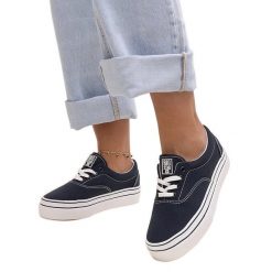 Granatowe tenisówki Big Star LL274233 niebieskie. Niebieskie trampki i tenisówki damskie bez wzorów, z tkaniny, bez zapięcia. Za 148.97 zł.