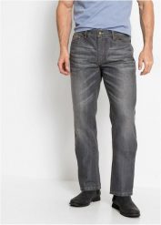 Jeansy regular fit, straight. Czarne jeansy męskie bonprix, z jeansu. Za 144.99 zł.