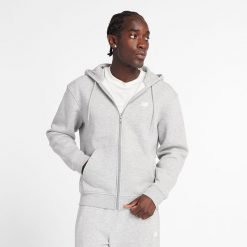 Bluza męska New Balance MJ43902AG – szara. Szare bluzy męskie New Balance, m, bez wzorów, z bawełny, z kapturem. Za 279.99 zł.