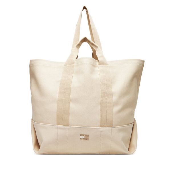 Torebka Tommy Jeans. Brązowe shopperki damskie Tommy Jeans, bez wzorów, z jeansu, bez dodatków. Za 249.99 zł.