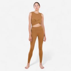 Legginsy do jogi damskie Kimjaly Premium. Brązowe legginsy damskie KIMJALY, bez wzorów, z elastanu. Za 149.99 zł.
