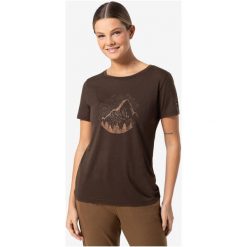 Koszulka z krótkim rękawkiem damska SUPER.NATURAL Mountain Losee Tee. Brązowe koszulki sportowe damskie super.natural, bez wzorów, bez ramiączek. W wyprzedaży za 212.49 zł.