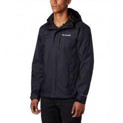 Kurtka uniwersalna męska Columbia Pouring Adventure. Czarne kurtki męskie Columbia, l, bez wzorów, klasyczne, z kapturem. Za 455.99 zł.