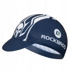 Czapka kolarska Rockbros z daszkiem. Niebieskie czapki damskie ROCKBROS, bez wzorów, z materiału. Za 35.99 zł.