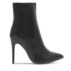 Botki Badura. Czarne botki damskie Badura, bez wzorów, bez obcasa, na szpilce, bez zapięcia. Za 379.99 zł.