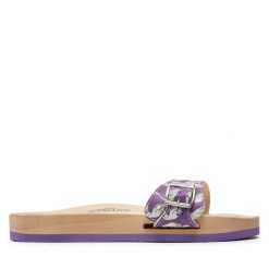 Klapki Berkemann. Fioletowe klapki damskie Berkemann, bez wzorów, bez obcasa, bez zapięcia. Za 249.99 zł.