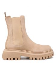 Badura Sztyblety RST-LONDRA-01 Beżowy. Brązowe botki damskie Badura, bez wzorów, ze skóry, bez obcasa, na płaskiej podeszwie, bez zapięcia. Za 399.99 zł.