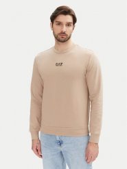 EA7 Emporio Armani Bluza 8NPM30 PJVRZ U6155 Beżowy Regular Fit. Brązowe bluzy męskie EA7 Emporio Armani, l, bez wzorów, z bawełny, bez ramiączek, bez kaptura. Za 209.99 zł.