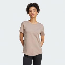 Koszulka Joga Essentials. Brązowe bluzki damskie Adidas, s, bez wzorów, sportowe, bez kołnierzyka, bez ramiączek. Za 149.00 zł.