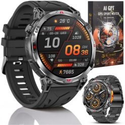 Smartwatch JG Smart SMARTWATCH MĘSKI ZEGAREK CHAT GPT GPS ROZMOWY SPORT 650mAh 2 paski MENU POL. Zegarki męskie JG Smart, bez wzorów. Za 483.98 zł.