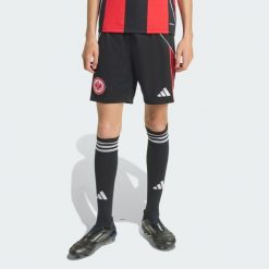 Eintracht Frankfurt 25/26 Home Shorts. Czarne szorty damskie Adidas, bez wzorów, sportowe. Za 179.00 zł.