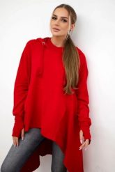 Bluza rozkloszowana u dołu czerwona. Czerwone bluzy damskie KESI, l, bez wzorów, z bawełny, bez ramiączek, z kapturem. Za 238.37 zł.