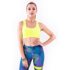 Stanik do biegania damski 2skin LUMINES FLUO. Żółte bielizna sportowa damska 2SkIN, m, bez wzorów, z elastanu. Za 75.00 zł.