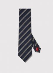 PAKO LORENTE - Jedwabny krawat męski w pasy. Krawaty i muchy Pako Lorente, bez wzorów, z jedwabiu. Za 149.99 zł.