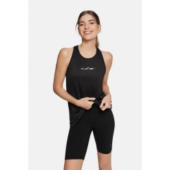 Bluzka fitness damska heat Cardiobunny na ramiączka. Czarne bluzki damskie Cardio Bunny, bez wzorów, sportowe, bez kołnierzyka, bez ramiączek. Za 39.99 zł.
