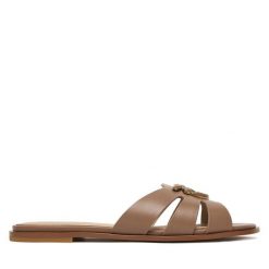 Klapki PINKO. Brązowe klapki damskie Pinko, bez wzorów, bez obcasa, bez zapięcia. Za 919.99 zł.