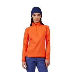 Kurtka narciarska 1/4 Zip damska Rossignol Stretch. Brązowe kurtki sportowe damskie Rossignol, l, bez wzorów, z polaru, bez ramiączek, bez kaptura, narciarskie. Za 375.00 zł.