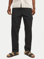 Jack & Jones Spodnie materiałowe Summer 12248606 Czarny Relaxed Fit. Czarne spodnie materiałowe męskie Jack & Jones, bez wzorów, z bawełny. Za 229.99 zł.