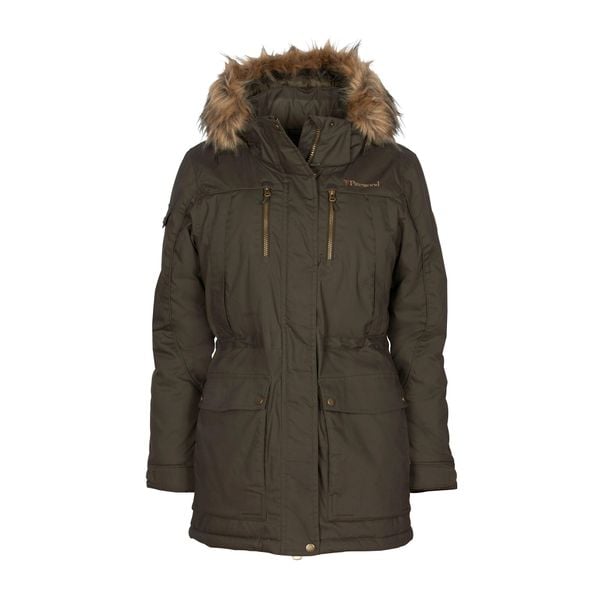 Kurtka puchowa damska Pinewood Finnveden Winter Parka. Zielone parki damskie Pinewood, xs, bez wzorów, z puchu, bez kaptura. Za 899.99 zł.