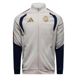 Kurtka dresowa Bayern Monachium 2026/27. Brązowe kurtki męskie Adidas, l, bez wzorów, z dresówki, bez kaptura. Za 319.50 zł.