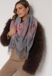 Różowo-Szary Szalik Bellaern. Czerwone szaliki damskie Born2be, bez wzorów, z bawełny. Za 49.99 zł.