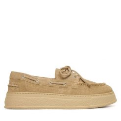 Półbuty AGL. Brązowe półbuty damskie AGL, bez wzorów, bez obcasa, na płaskiej podeszwie, bez zapięcia. Za 1,519.00 zł.