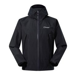 Kurtka przeciwdeszczowa męska Berghaus Paclite Dynak. Czarne kurtki męskie Berghaus, m, bez wzorów, sportowe, bez kaptura. Za 549.99 zł.