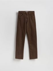 Jeansy straight - dark grey jeans. Szare jeansy damskie Reserved, bez wzorów, z denimu. Za 129.99 zł.