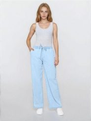 Jeansy joggery wide leg - niebieski. Niebieskie jeansy damskie Sinsay, bez wzorów, z jeansu. Za 49.99 zł.