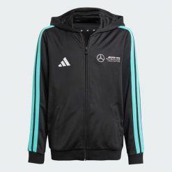 BLUZA Z KAPTUREM MERCEDES - AMG PETRONAS FORMULA ONE TEAM DNA FULL ZIP. Białe bluzy damskie Adidas, m, bez wzorów, z materiału, młodzieżowe, bez ramiączek, z kapturem. Za 199.00 zł.