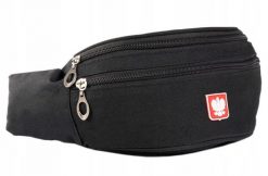 Patriotyczna saszetka czarna nerka WB20-600D BLACK. Czarne saszetki i nerki męskie Inny, z aplikacjami, z syntetyku, zdobione. Za 17.00 zł.