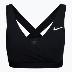 Biustonosz do karmienia Nike Swoosh Bra. Czarne bielizna sportowa damska Nike, xs, bez wzorów. Za 119.99 zł.