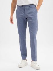 Finshley & Harding spodnie garniturowe Mężczyźni Modern Fit Sztuczne włókno niebieski, 58. Niebieskie garnitury męskie Finshley & Harding, m, bez wzorów, z włókna, eleganckie. Za 229.95 zł.