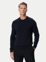 HUGO Sweter San Cassius-C2 50553588 Granatowy Regular Fit. Niebieskie swetry męskie Hugo, m, bez wzorów, z bawełny, bez kołnierzyka, bez ramiączek. Za 449.99 zł.