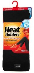 Legginsy damskie z uchwytami termicznymi, czarne. Czarne legginsy damskie HEAT HOLDERS, bez wzorów, z dzianiny. Za 139.99 zł.