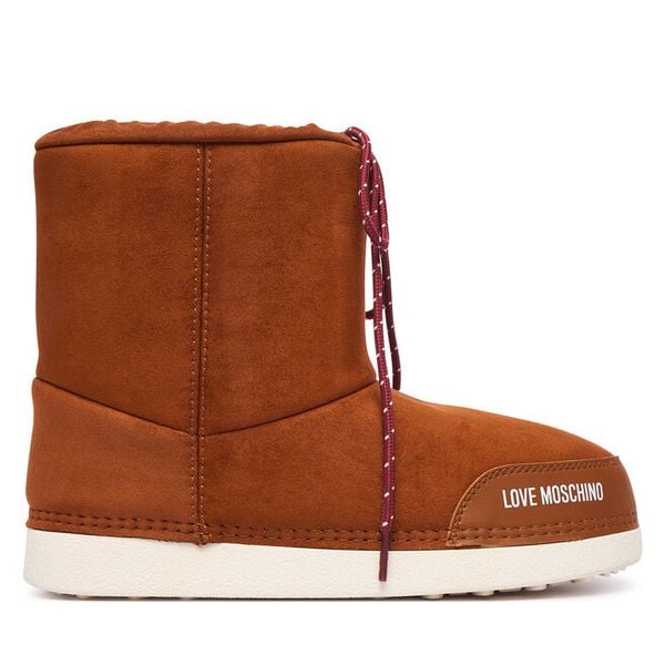 Śniegowce LOVE MOSCHINO. Brązowe śniegowce damskie Love Moschino, bez zapięcia. Za 709.99 zł.